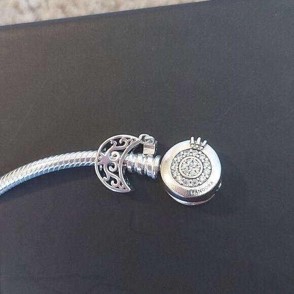 925 Silver Moon & Star Charm - Picture 5 of 8